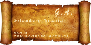 Goldenberg Antónia névjegykártya